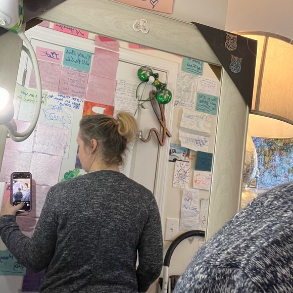 NAVY BLUE HEATHERED LIGHT TWO BY VINCE CAMUTO M MEDIUM BLAZER JACKET SWEATER EUC - Picture 12 of 15